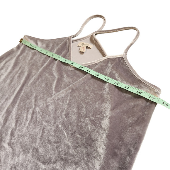 Madewell cross back silver velvet tank top size smal - Picture 6 of 7